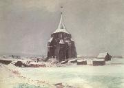 Vincent Van Gogh The old Cemetery Tower at Nuenen in thte Snow (nn040 oil on canvas